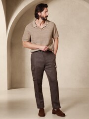 Banana Republic Brown Linen Cargo Dress Trousers - Image 1 of 4