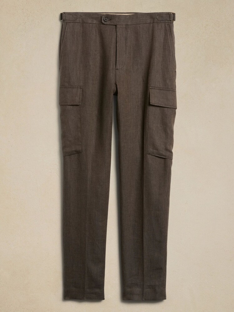 Banana Republic Brown Linen Cargo Dress Trousers - Image 4 of 4