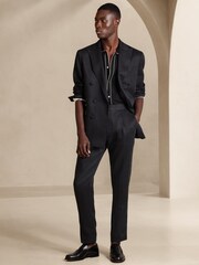 Banana Republic Black Gavin Linen Suit Trousers - Image 1 of 3
