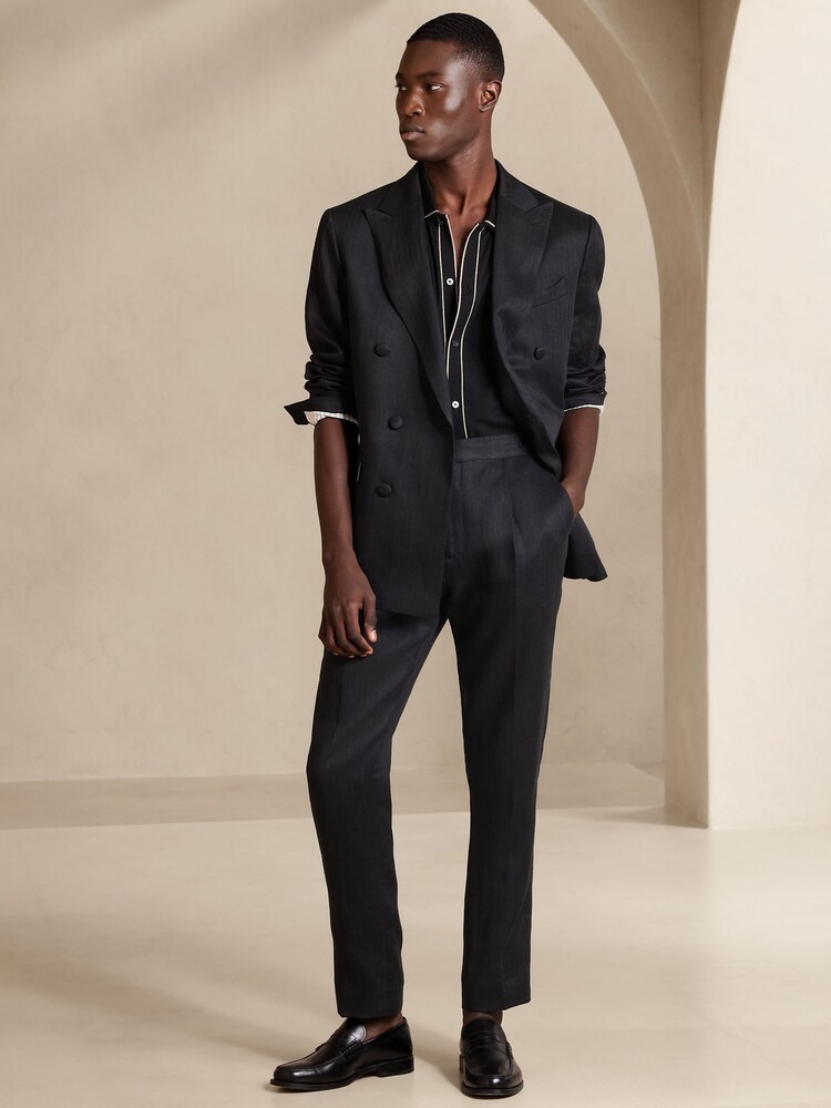 Banana Republic Black Gavin Linen Suit Trousers - Image 1 of 3