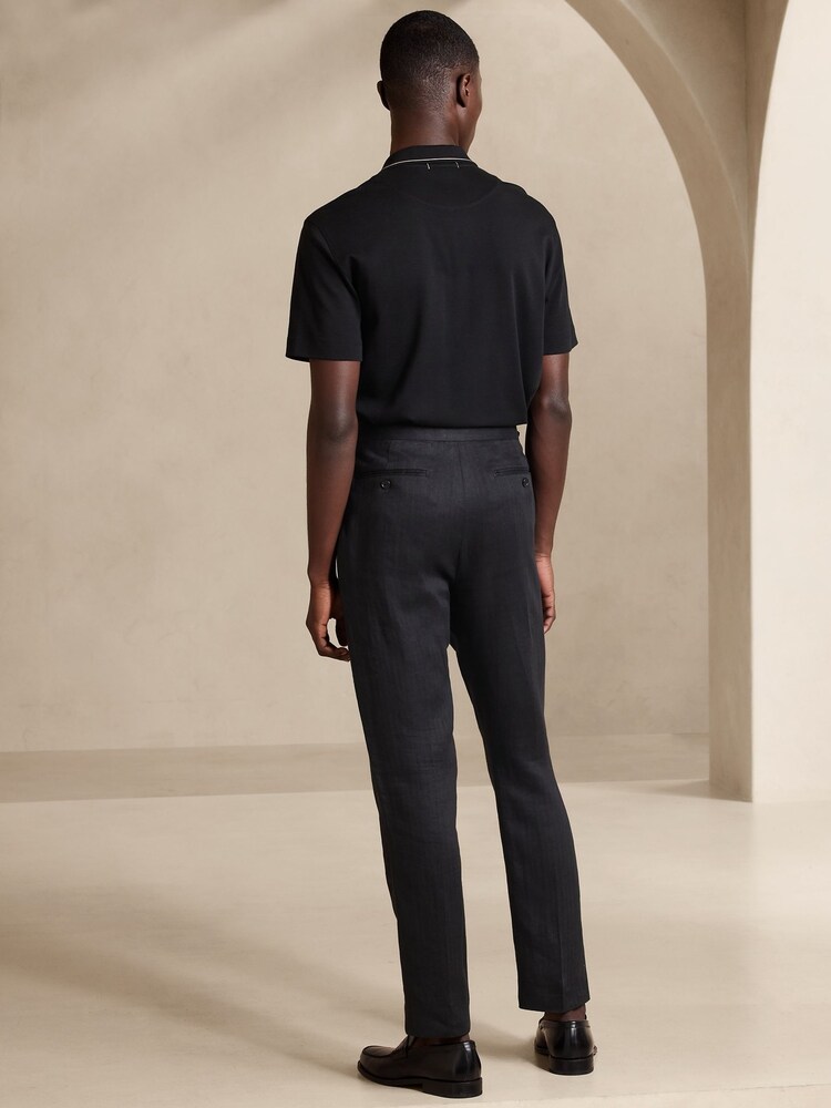 Banana Republic Black Gavin Linen Suit Trousers - Image 2 of 3