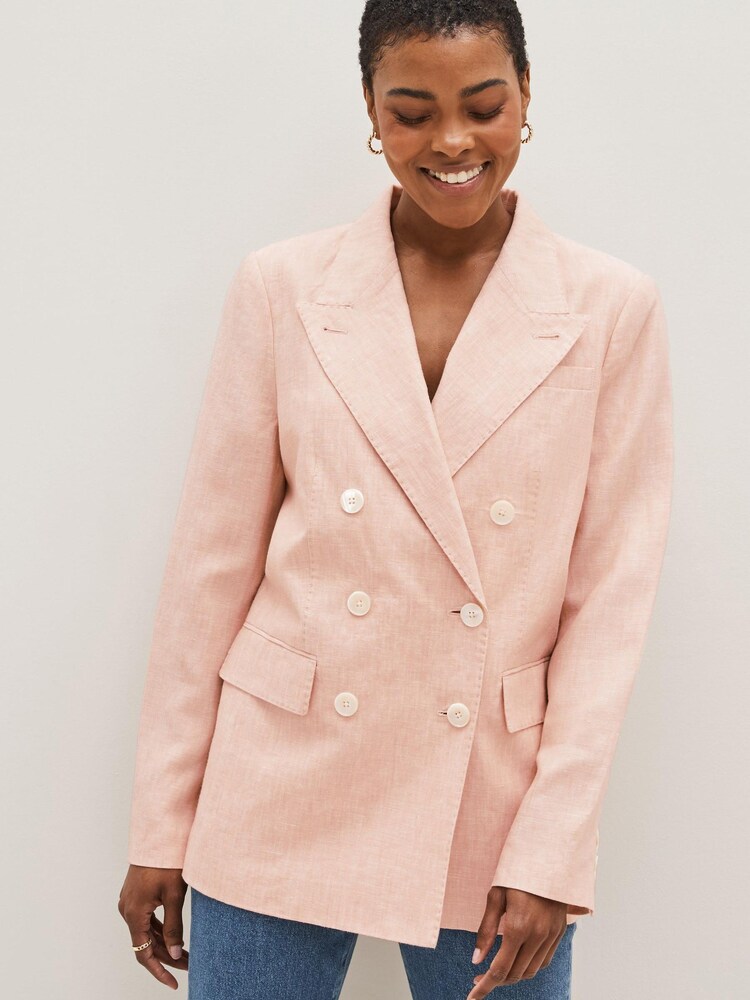 Banana Republic Orange Palma Linen Blazer - Image 1 of 4