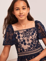 Lipsy Navy Lace Occasion Dress - Image 3 of 3