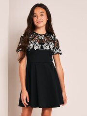 Lipsy Black Contrast Yoke Occasion Dress - Image 1 of 4