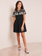 Lipsy Black Contrast Yoke Occasion Dress - Image 2 of 4