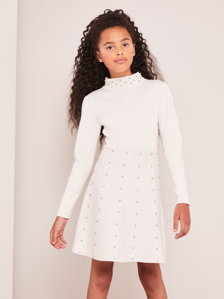Cream - Rochie tricotată cu decorațiuni Lipsy - Image 1 of 4