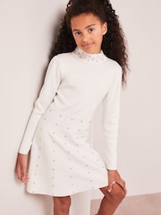 Cream - Rochie tricotată cu decorațiuni Lipsy - Image 3 of 4