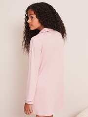 Lipsy Pink Jersey Long Sleeve Shirt Nightie - Image 2 of 4