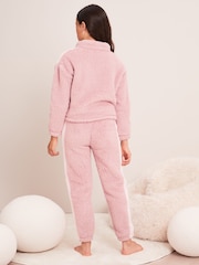 Lipsy Pink Cosy Twosie Fleece Pyjamas - Image 3 of 4