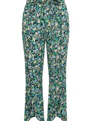 Yours Curve Black Tie Waist Frill Wide Leg Trouser - Image 4 of 5