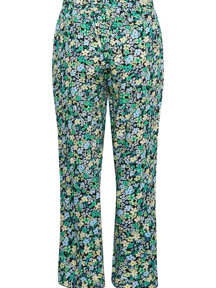 Yours Curve Black Tie Waist Frill Wide Leg Trouser - Image 5 of 5