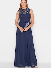 Long Tall Sally Blue Lace Chiffon Maxi Dress - Image 1 of 4