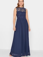 Long Tall Sally Blue Lace Chiffon Maxi Dress - Image 3 of 4