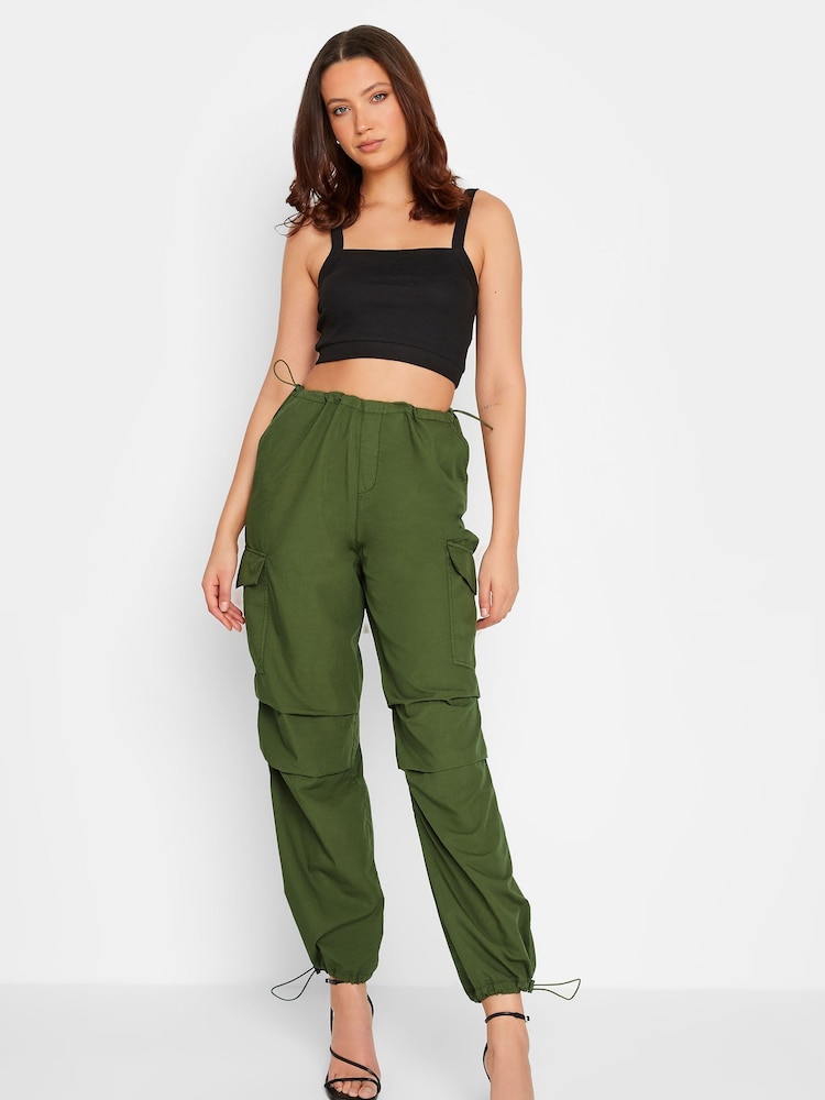 Long Tall Sally Green Parachute Cargo Trouser - Image 2 of 5