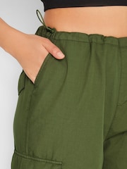 Long Tall Sally Green Parachute Cargo Trouser - Image 3 of 5