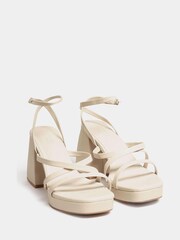 Yours Curve White Wide FIt Wide Fit Chunky Platform Strappy Sandal - Image 1 of 4