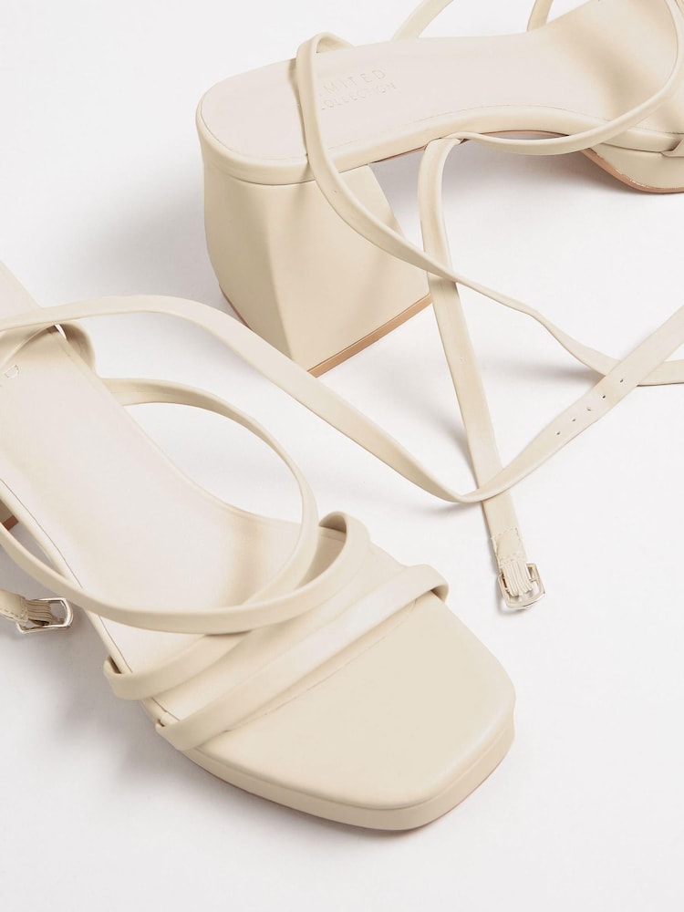 Yours Curve White Extra Wide Fit Wide Fit Chunky Platform Strappy Sandal - Image 5 of 5