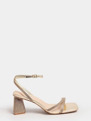 Yours Curve Gold Wide FIt Extra-Wide Fit Strappy Sparkle Heel Sandal - Image 4 of 5