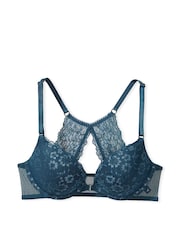 Victoria's Secret Midnight Sea Blue Posey Lace Lace T-Shirt Push Up Bra - Image 3 of 3