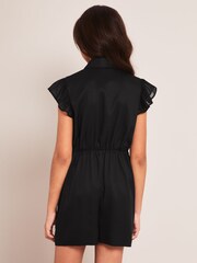 Lipsy Black Lace Button Through Playsuit - Image 3 of 4