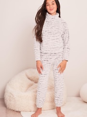 Lipsy Lilac Purple Cosy Twosie Fleece Pyjamas - Image 2 of 4