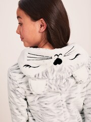 Lipsy White Animal Cosy Fleece All-In-One (From 3-16yrs) - Image 4 of 4