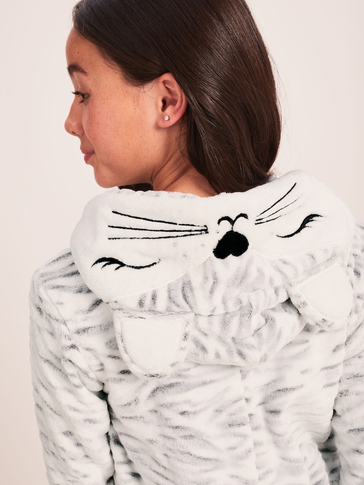 Lipsy White Animal Cosy Fleece All-In-One (From 3-16yrs) - Image 4 of 4