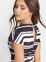 PixieGirl Petite Black Stripe Knot Twist Dress - Image 4 of 4