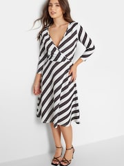 PixieGirl Petite Black Mono Wrap Dress - Image 2 of 4