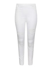 Yours Curve White Jenny Destroyed Jegging - Image 4 of 5