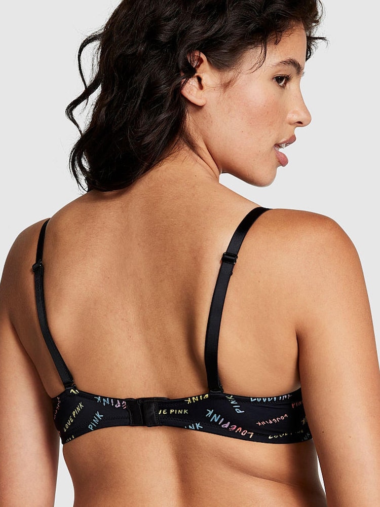 Victoria's Secret PINK Pure Black Mini Logo Push Up Bra - Image 2 of 4