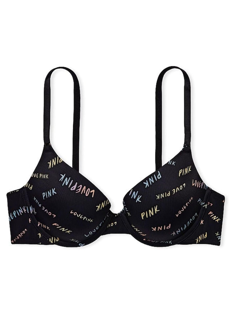 Victoria's Secret PINK Pure Black Mini Logo Push Up Bra - Image 4 of 4