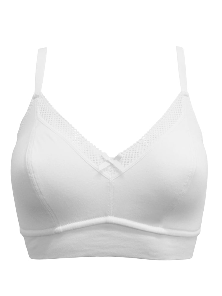 Pour Moi White Love to Lounge Cotton Non Wired Bra - Image 2 of 3 Pour Moi White Love to Lounge Cotton Non Wired Bra - Image 2 of 3