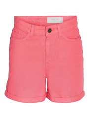 NOISY MAY Coral Pink High Waist Mom Shorts - Image 1 of 2