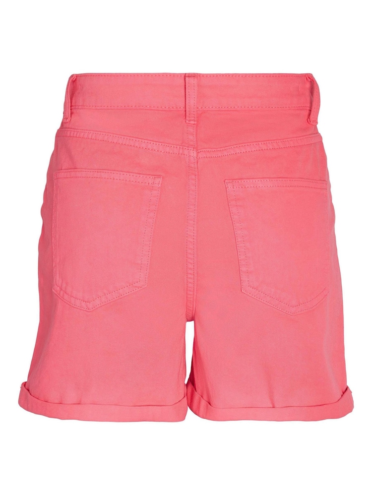 NOISY MAY Coral Pink High Waist Mom Shorts - Image 2 of 2