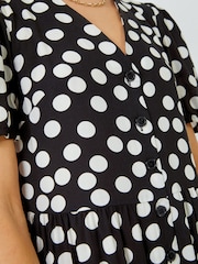 Dusk Black Polka Dot Print Culotte Jumpsuit - Image 5 of 5