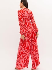 Style Cheat Red Teagan Cut Out Jumpsuit - Image 2 of 4