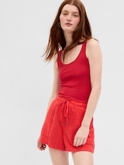 Gap Red Crinkle Gauze Shorts - Image 3 of 6