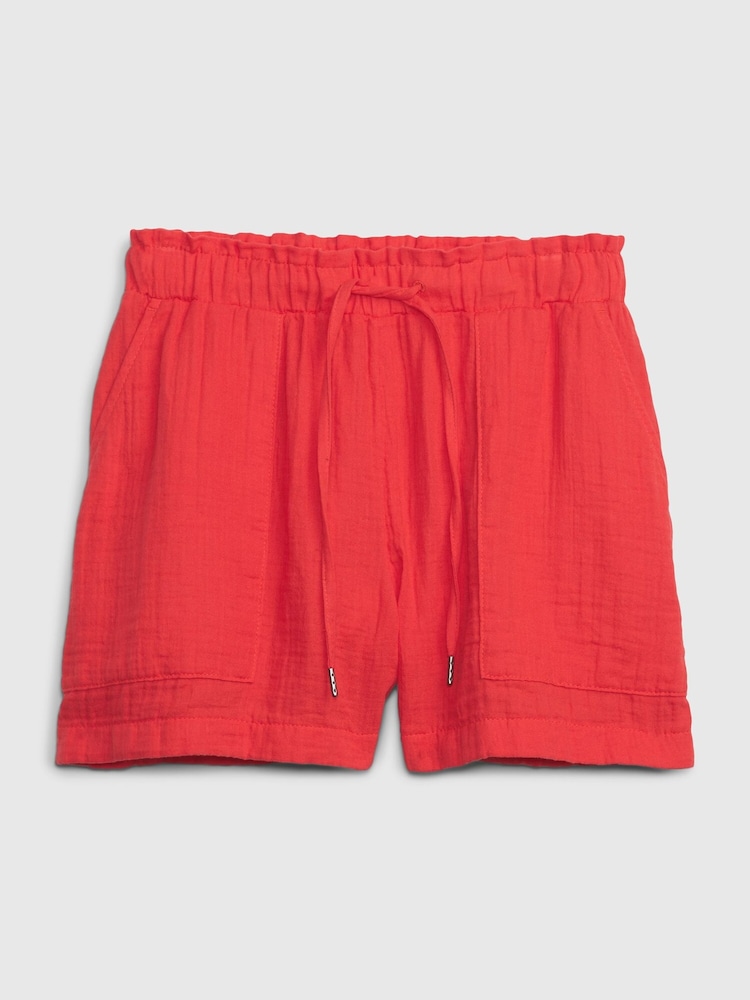 Gap Red Crinkle Gauze Shorts - Image 6 of 6 Gap Red Crinkle Gauze Shorts - Image 6 of 6