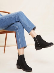 Friends Like These Black Regular Fit Side Zip Low Heel Ankle Boot - Image 4 of 5