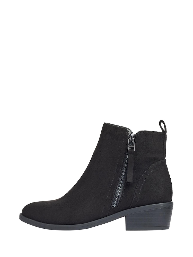 Friends Like These Black Regular Fit Side Zip Low Heel Ankle Boot - Image 5 of 5