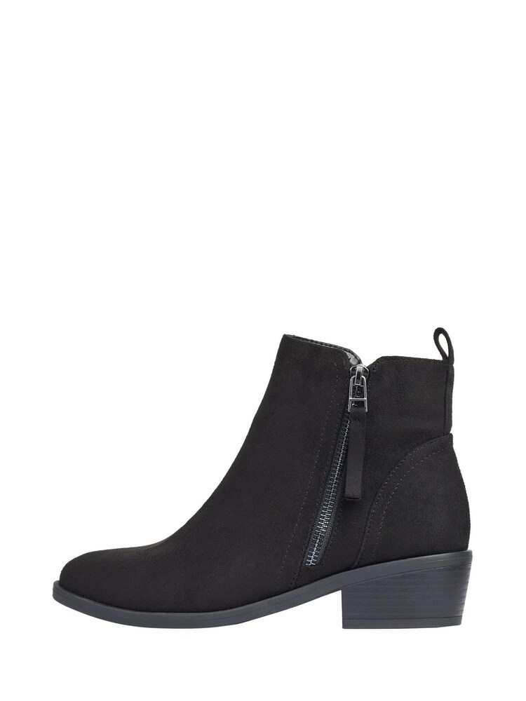 Friends Like These Black Regular Fit Side Zip Low Heel Ankle Boot - Image 5 of 5 Friends Like These Black Regular Fit Side Zip Low Heel Ankle Boot - Image 5 of 5
