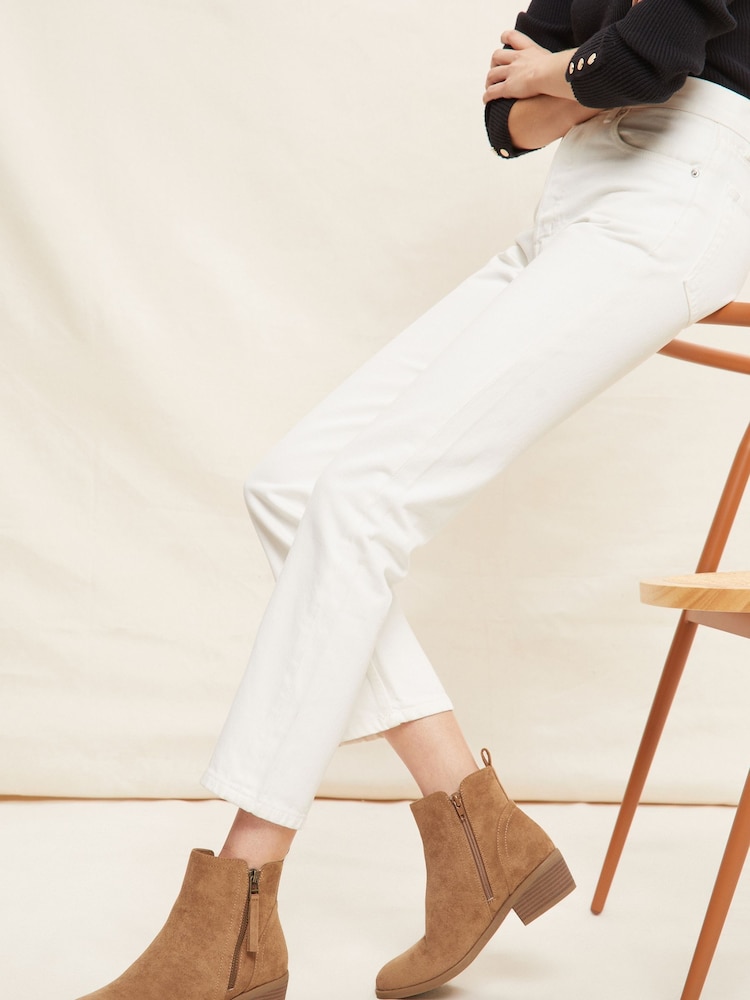 Friends Like These Brown Regular Fit Side Zip Low Heel Ankle Boot - Image 5 of 5