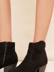 Friends Like These Black Regular Fit Almond Toe Low Heel Cowboy Boot - Image 2 of 4