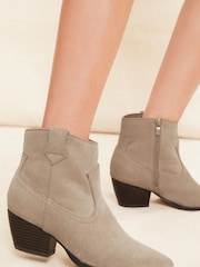 Friends Like These Brown Regular Fit Almond Toe Low Heel Cowboy Boot - Image 4 of 4