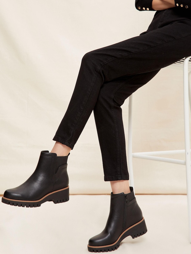 Friends Like These Black Low Wedge Chelsea Ankle Boot - Image 4 of 4