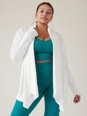 Athleta White Pranayama Restore Long Wrap Cardigan - Image 4 of 6