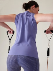 Athleta Purple High Neck UPF Mesh Tank - Image 4 of 6