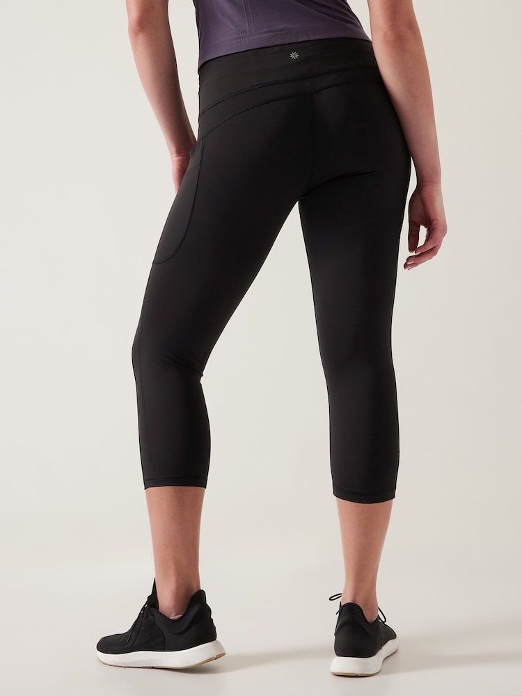 Athleta Black 3/4 Length Saluation High Waisted Pocket Leggings - Image 2 of 6