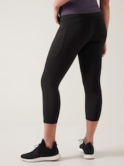 Athleta Black 3/4 Length Saluation High Waisted Pocket Leggings - Image 3 of 6